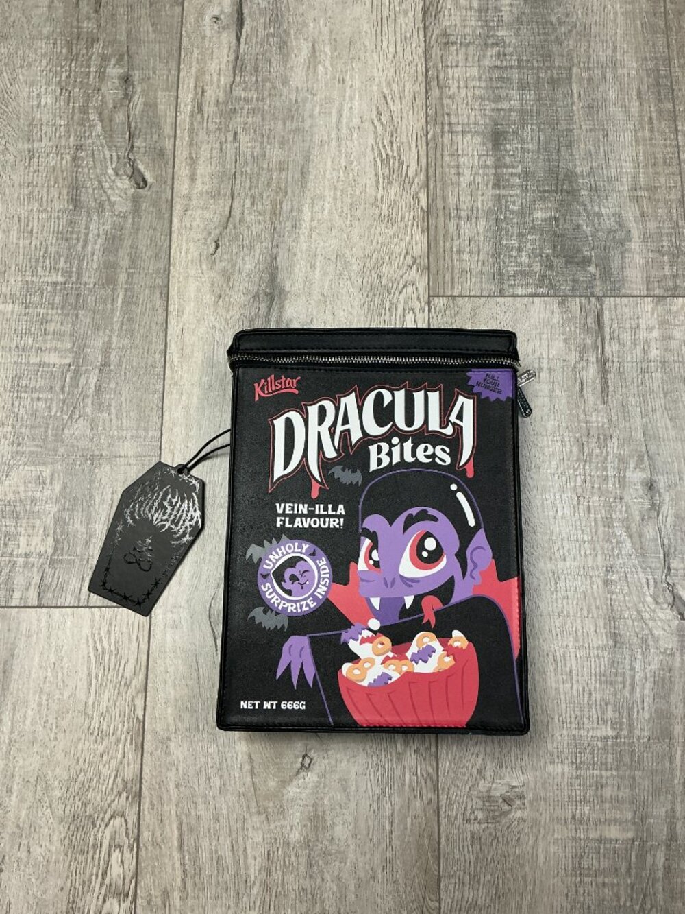 Killstar Dracula Bites Cereal Box Convertible Backpack Crossbody Bag NWT - Picture 2 of 15